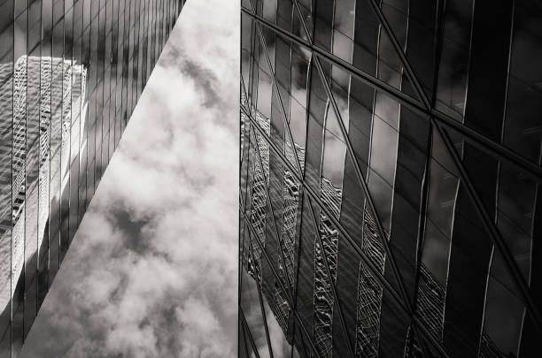 istock Office buildings stretch up to the sky with B&W color 638488772