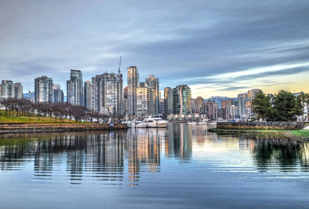 istock Sunset at city harbor. 638498684