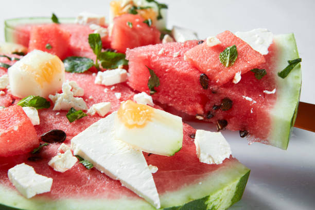 istock watermelon slices with cottage cheese 638498728