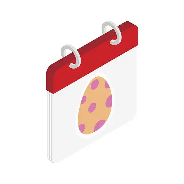 Vector illustration of Calendar with easter date isometric 3d icon