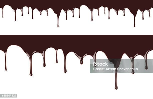 Sirop De Chocolat Fondu Fuyant Sur Fond Blanc Vectoriel Illustration Transparente Vecteurs libres de droits et plus d'images vectorielles de Chocolat