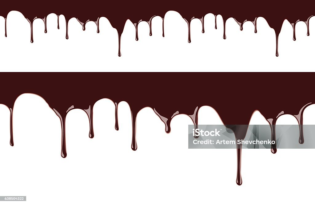 Melted chocolate syrup leaking on white background vector seamless illustration vector realistic illustration for your desing Chocolate stock vector