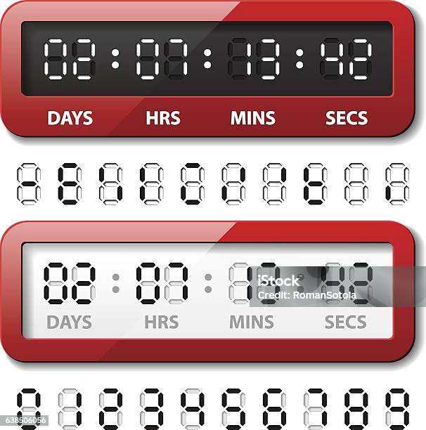 Red Mechanical Counter Countdown Timer Stock Illustration - Download ...