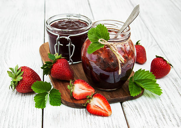 istock Strawberry jam and fresh strawberries 638506146