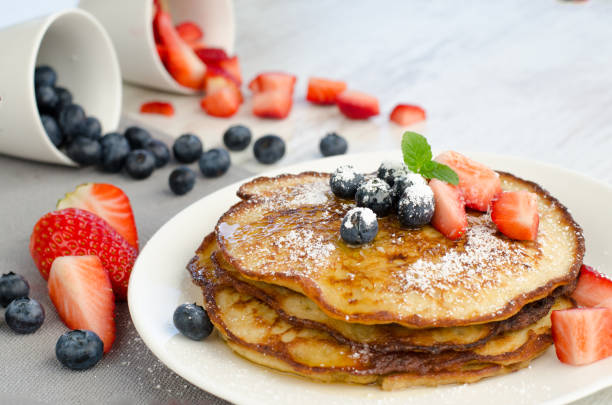 istock Delicious Pancakes with Strawberries and Blueberries 638507962
