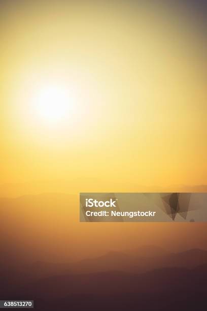 Sunset And Big Mountain Stock Photo - Download Image Now - Backgrounds, Beauty In Nature, Blue