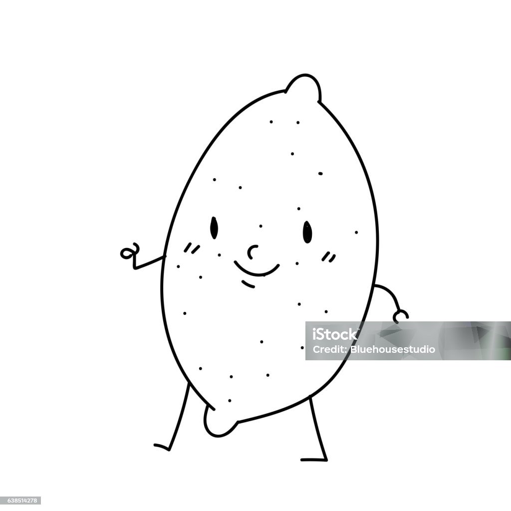 Freehand Drawing Cartoon Character Lemon Stock Photo - Download Image Now -  Clip Art, Cooking, Doodle - iStock