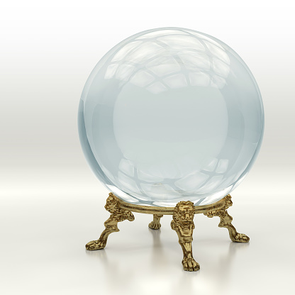 Very high resolution 3D rendering of a crystal magic ball