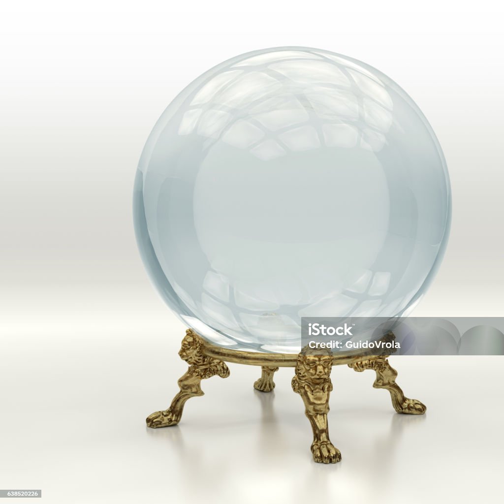 Crystal magic ball Very high resolution 3D rendering of a crystal magic ball Crystal Ball Stock Photo