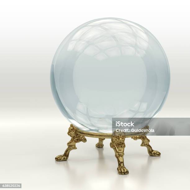 Crystal Magic Ball Stock Photo - Download Image Now - Crystal Ball, Futuristic, Cut Out