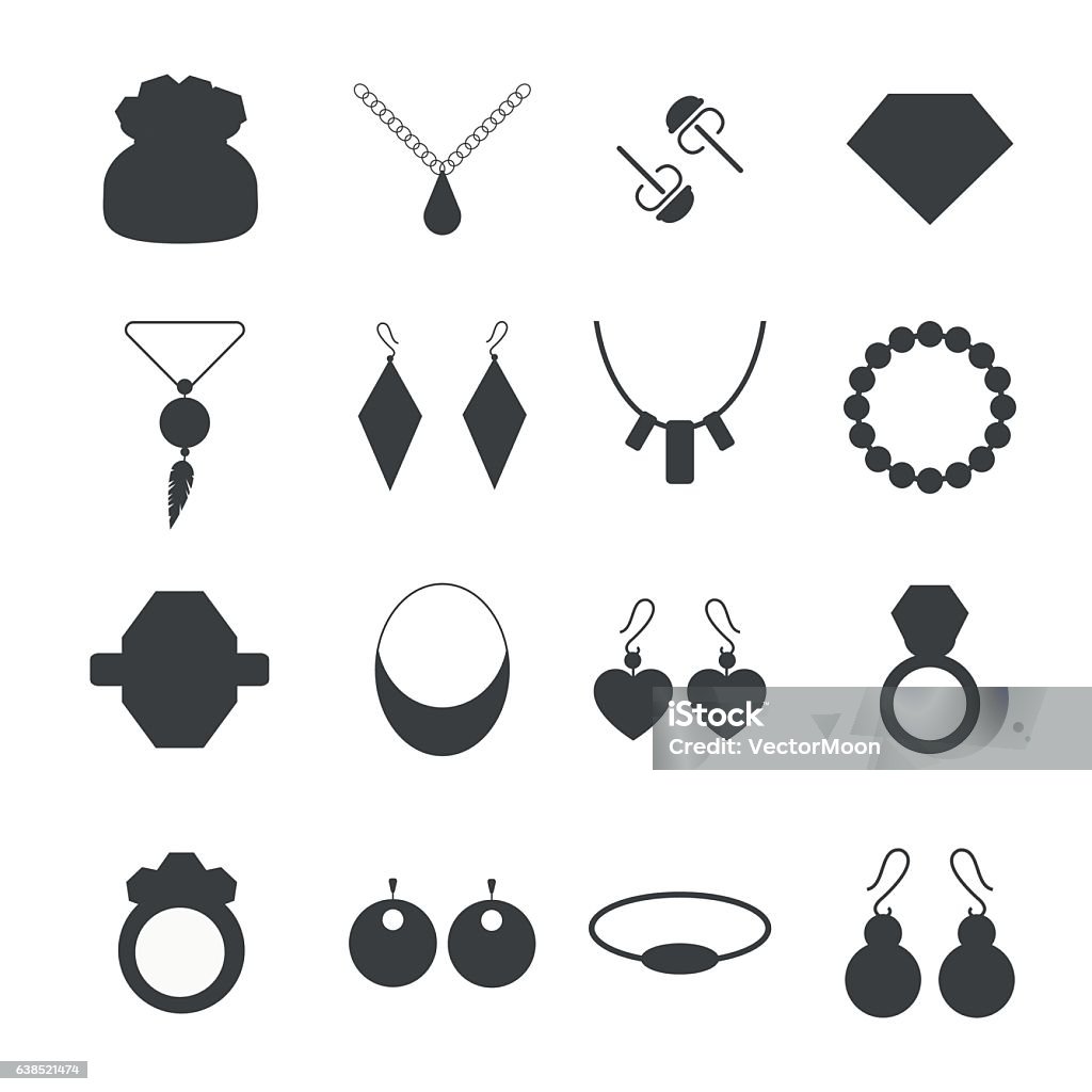 Silhouette Jewelry Accessories Vector Stock Illustration - Download Image  Now - Arts Culture and Entertainment, Fashion, Illustration - iStock
