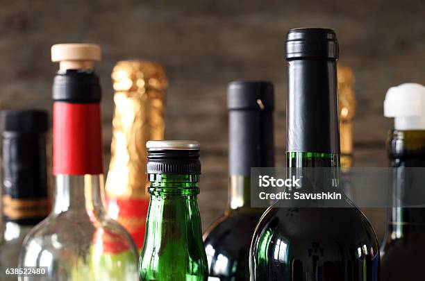 Glass Bottle Stock Photo - Download Image Now - Alcohol - Drink, Bottle, Wine