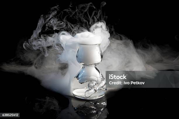 Dry Ice Stock Photo - Download Image Now - Conical Flask, Chemistry, Chemistry Class