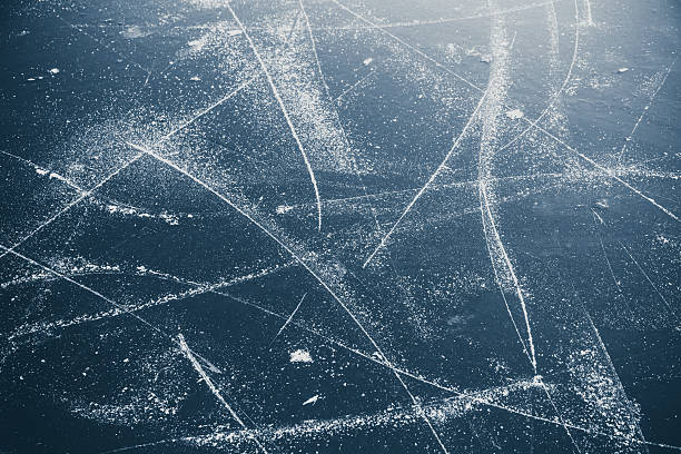 istock Scratched surface of a lake ice rink 638526340