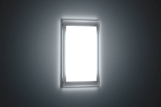 istock Blank white a3 poster mockup, backlight glass holder 638529006