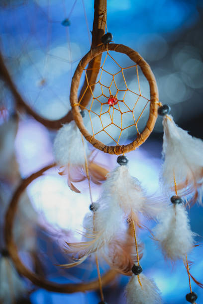 istock Dreamcatcher against a white blur of snow 638529922