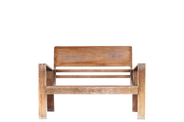 istock Classic wooden bench chair on white background. 638530204