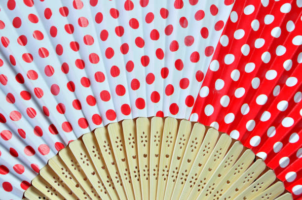istock Close up Chinese red fan for background. 638532360
