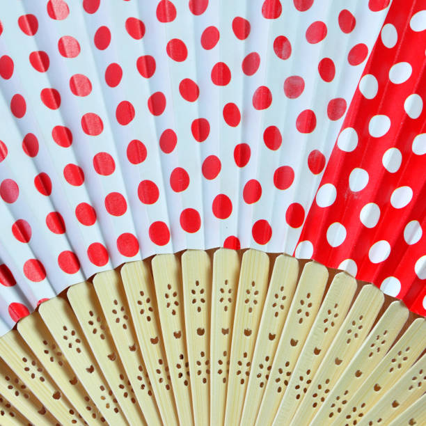 istock Close up Chinese red fan for background. 638532426