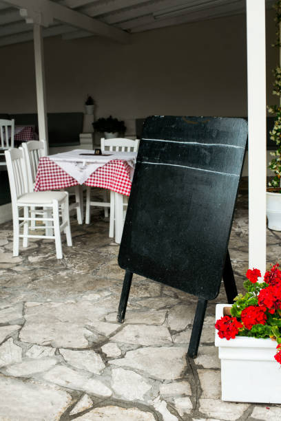 istock Blackboard on the street, before restaurant. 638532832