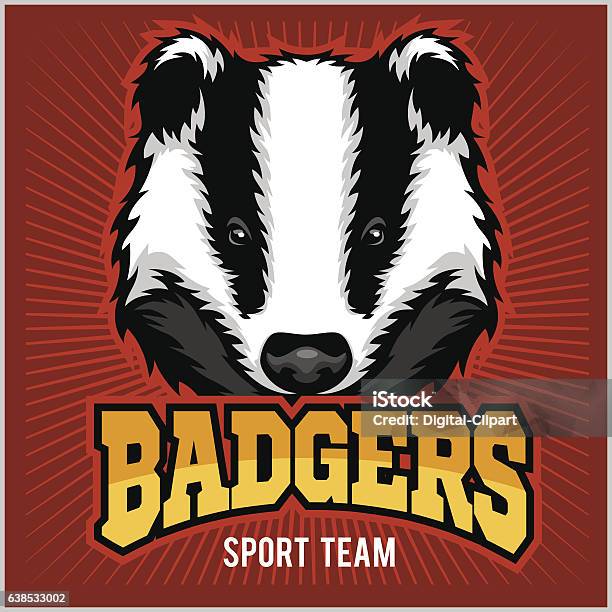 Badger Sport Team Logo Stock Illustration - Download Image Now - Badger, Mascot, Sport