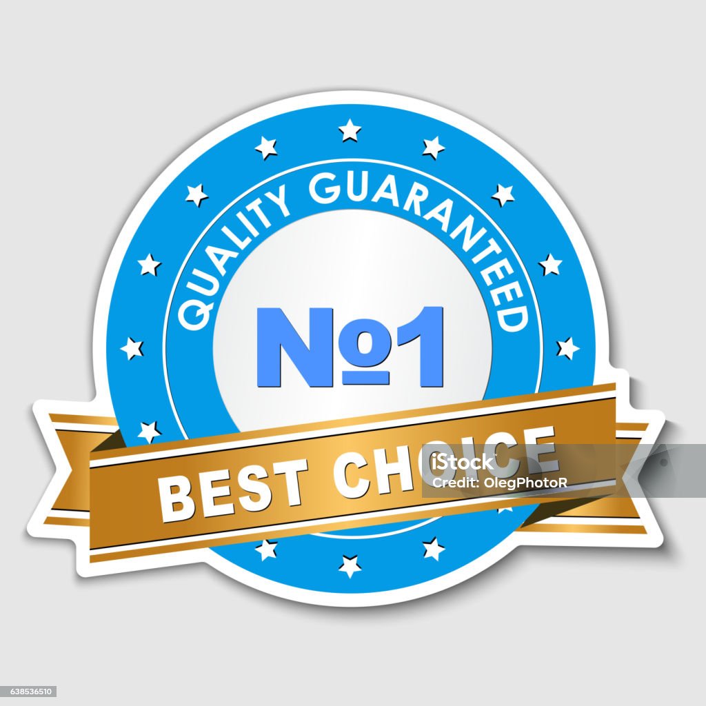 Quality Sticker Template Quality Sticker With Gold Ribbon Stock Illustration - Download Image ...