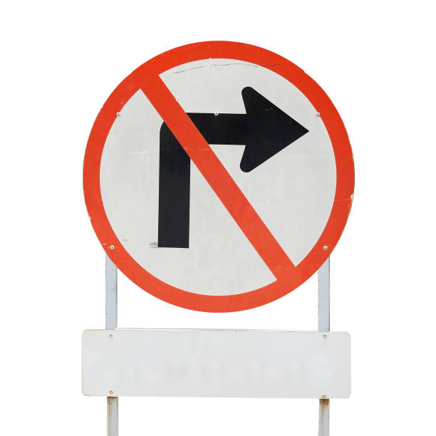 istock Traffic sign do not turn right with clipping path 638537562