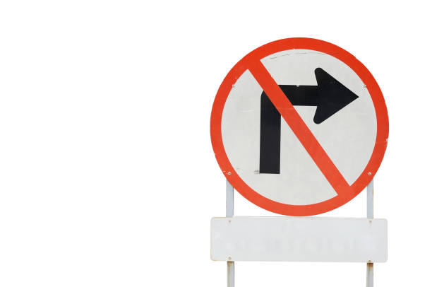 istock Traffic sign do not turn right with clipping path 638537582