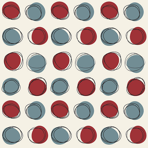 ミッドセンチュリーシームレスなサールセパターン - wallpaper pattern wallpaper 1950s style ornate点のイラスト素材／クリップアート素材／マンガ素材／アイコン素材