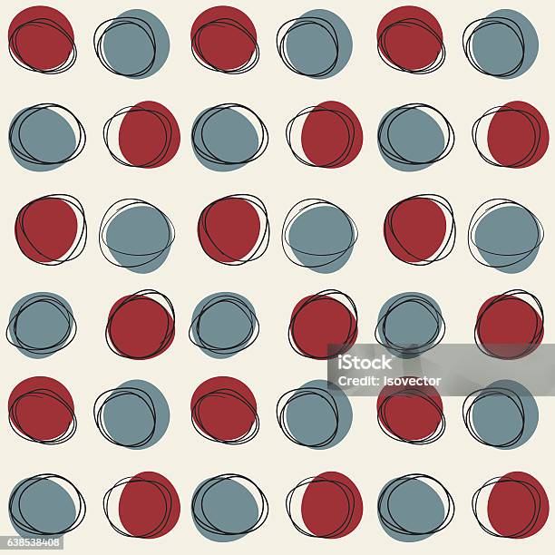 Cercla Pattern Mid Century Seamless Cirlce Pattern Stock Illustration - Download Image ...