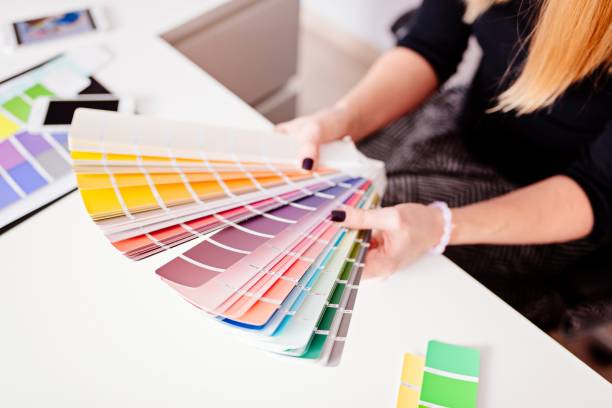 istock Woman designer or architect choosing color 638541300