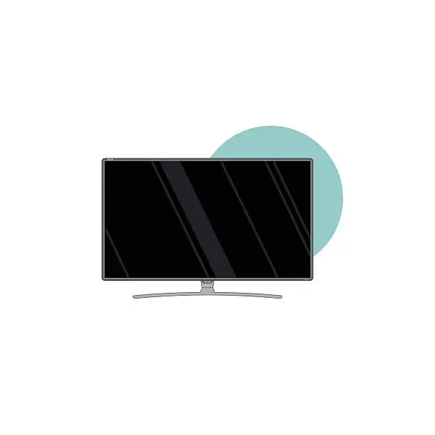 Vector illustration of Frontal view of modern widescreen led or lcd tv