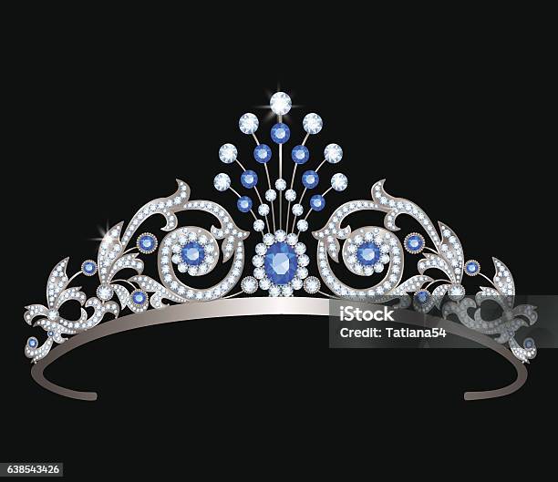 Tiara With Sapphires Stock Illustration Download Image Now Tiara Vector Princess Istock