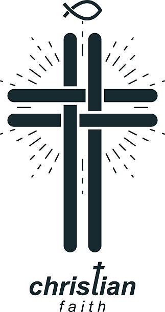 istock Christianity Cross true belief in Jesus vector symbol, Christian 638543494