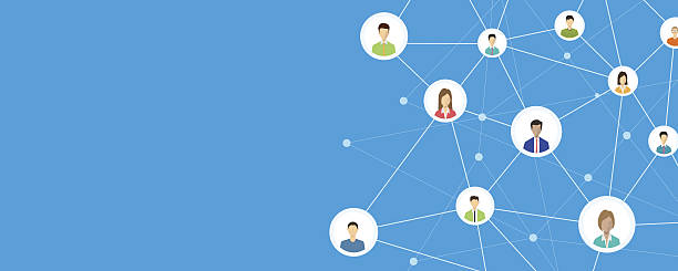 illustrations, cliparts, dessins animés et icônes de connexion d’affaires de personnes sur le réseau social en ligne - social media circle wireless technology group of people