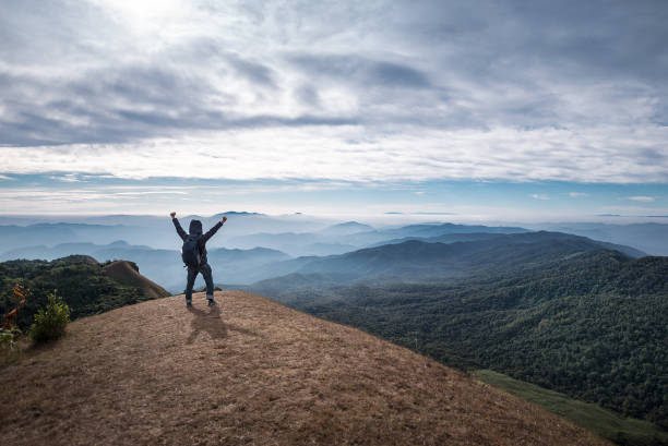 istock Traveler standing on the top of Doi Monjong 638549162