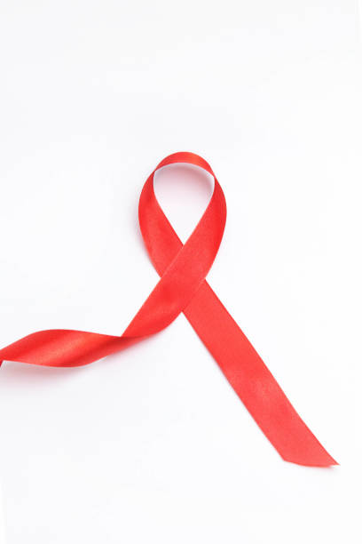 istock Shiny red satin ribbon on white isolated background 638549268