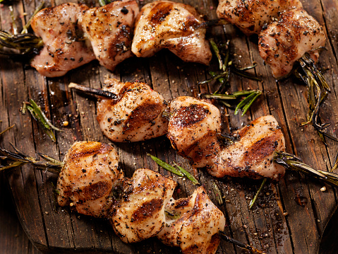 BBq,Rosemary Chicken Skewers-Photographed on a Hasselblad H3D11-39 megapixel Camera System