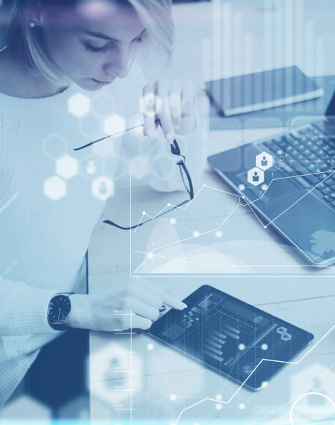 istock Concept of digital screen,virtual connection icon,diagram,graph interfaces 638549514