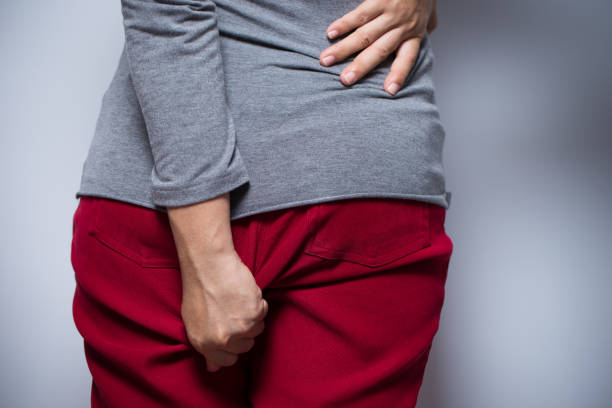 istock Woman has diarrhea and holding her butt 638549848