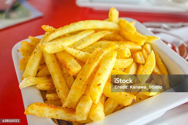 Deep Fried French Fries Stock Photo - Download Image Now - French Fries, Seasoning, Plate