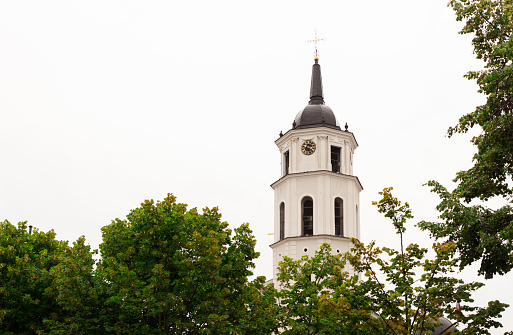 The bell tower of the Cathedral of Saint Stanislaw in Vilnius, Lithuania