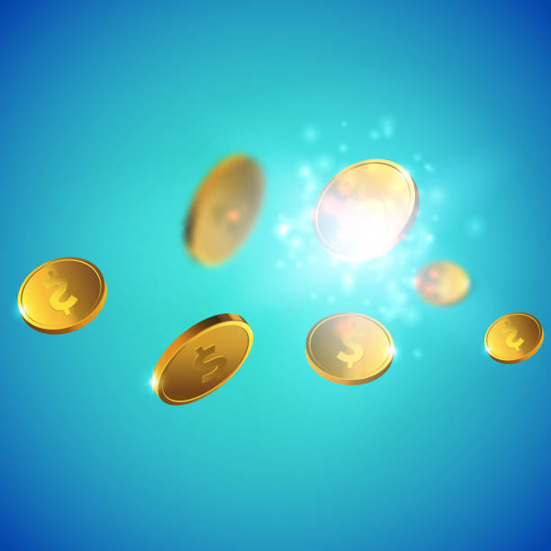 istock Vector Illustration of flying golden coins. Money isolated. 638550560