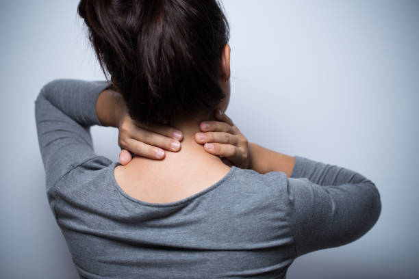 istock Woman has neck pain 638552792