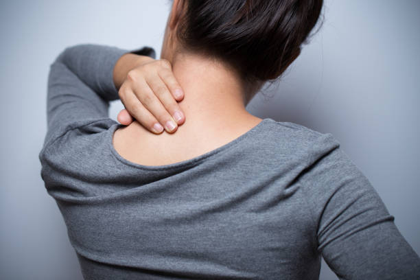 istock Woman has neck pain 638553116