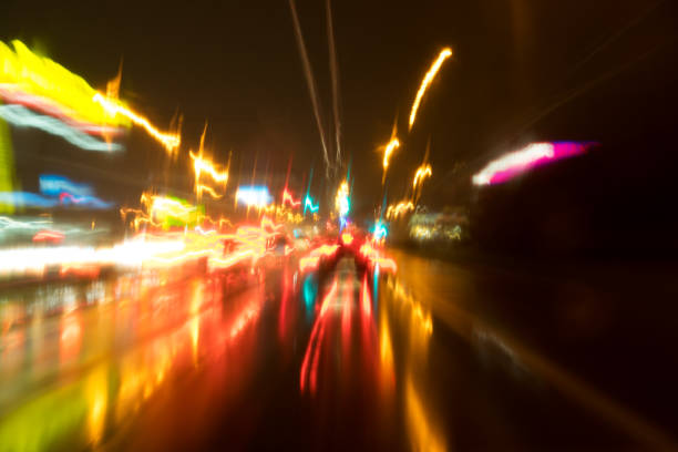 istock Abstract traffic with color lights in the dark 638559956