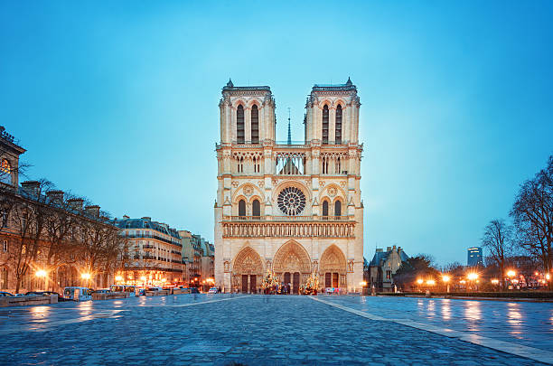 Notre Dame de Paris cathedral stock photo