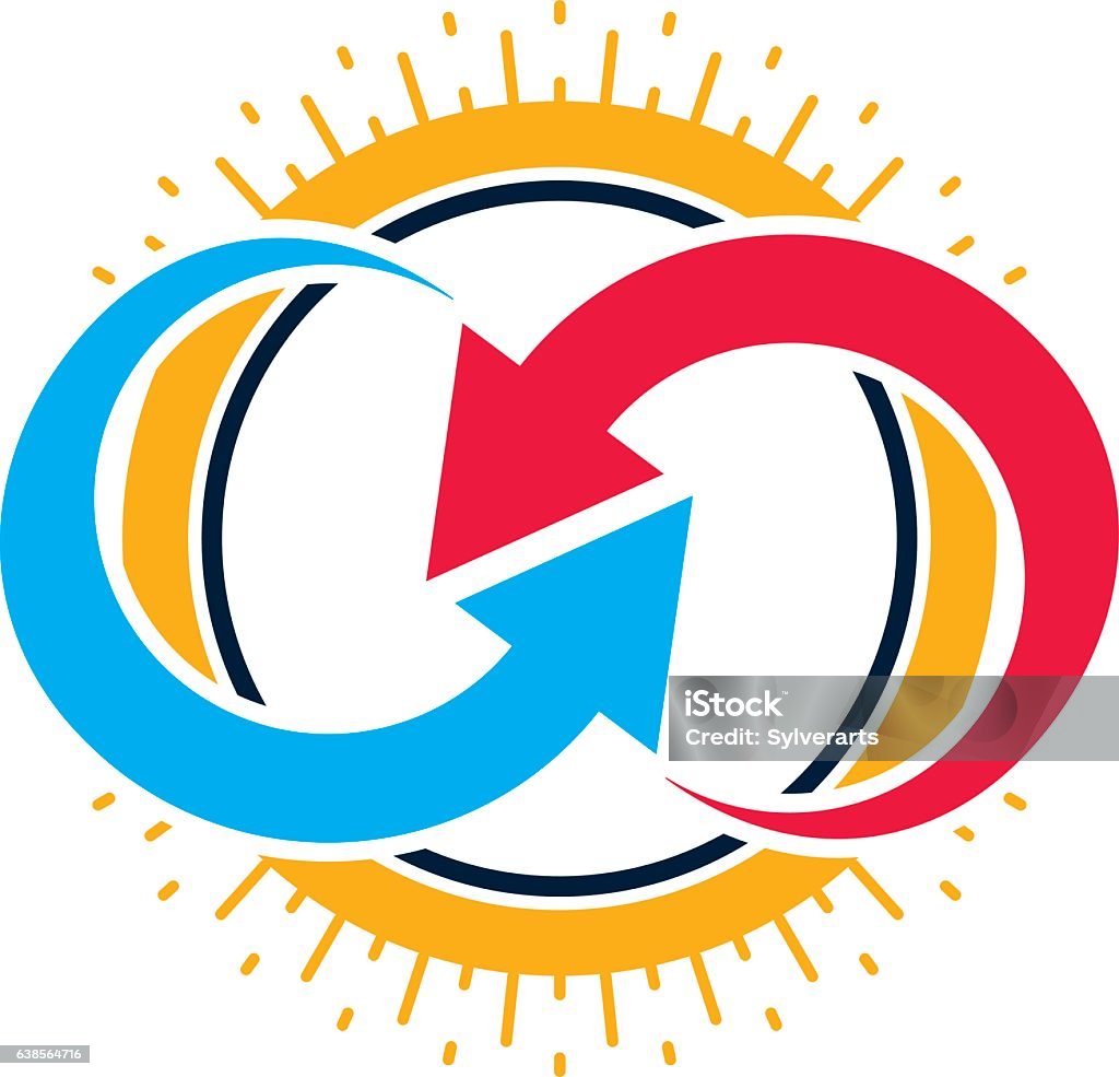 Infinity Loop Created With Two Direction Arrows Conceptual Vector Stock ...