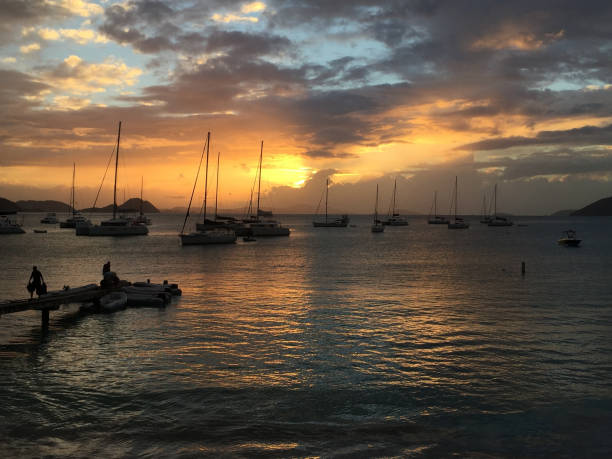 istock Sailboats at Sunset in the BVI 638566430
