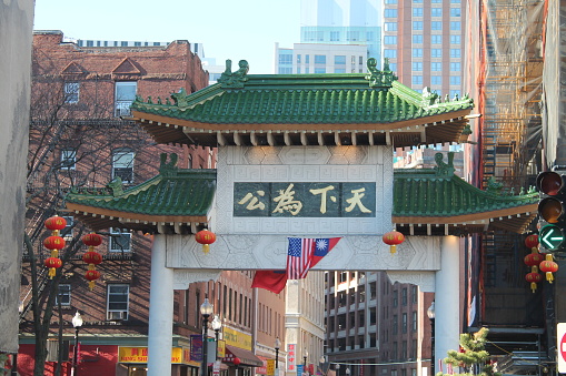 Entrance gate to Chinatown in Boston.